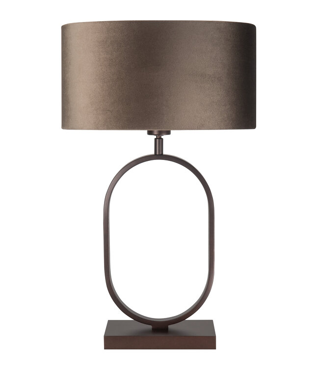 Tafellamp Verona cacao met velours kap groot