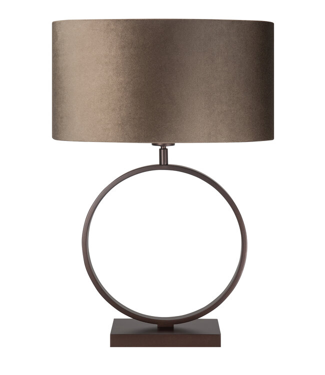 Highlight Tafellamp Siena cacao met velours kap groot
