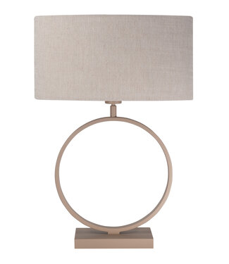 Highlight Tafellamp Siena beige met bijpassende kap groot
