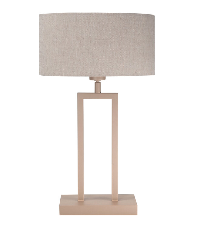 Highlight Tafellamp Monza beige met linnen kap  groot