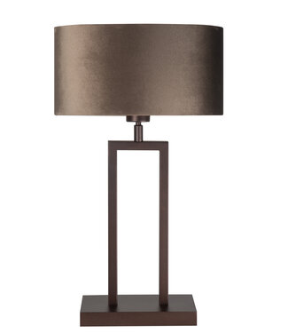 Highlight Tafellamp Monza cacao met velours kap groot