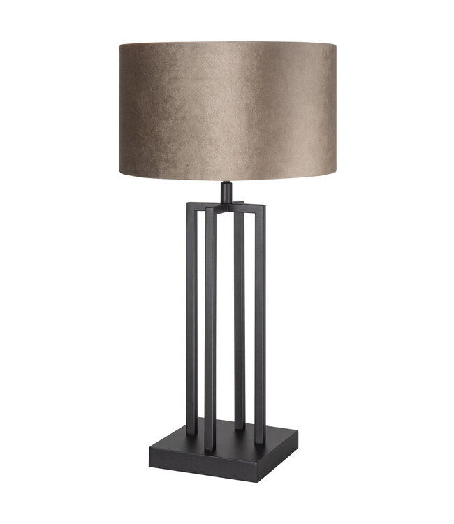 Highlight Tafellamp Modena zwart met velours kap