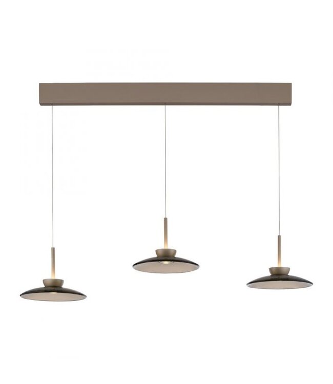 Hanglamp verstelbaar Taupe met smoke italiaans glas