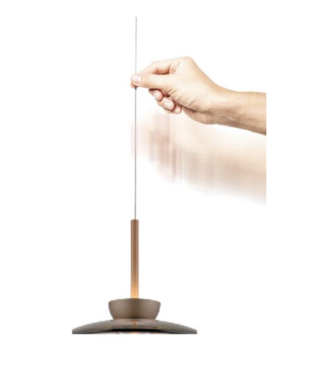 Hanglamp verstelbaar Taupe met smoke italiaans glas