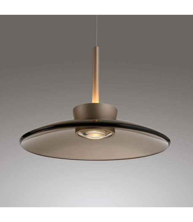 Hanglamp verstelbaar Taupe met smoke italiaans glas