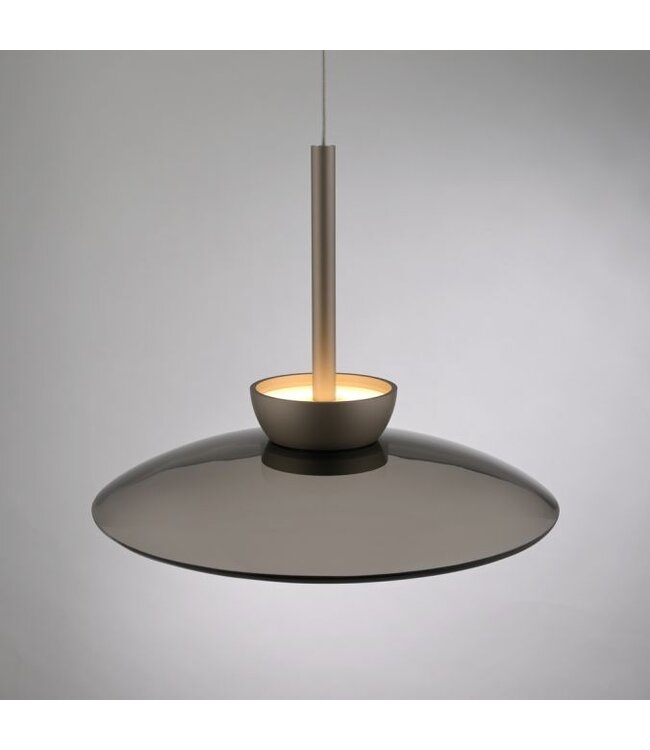 Hanglamp verstelbaar Taupe met smoke italiaans glas