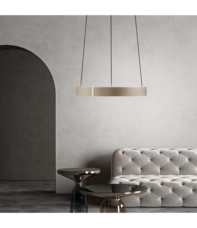 Hanglamp pure e-clipse brons/taupe 50cm traploos  in hoogte verstelbaar