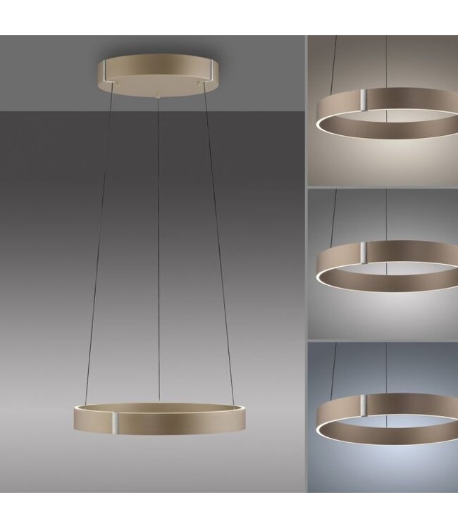 Hanglamp pure e-clipse brons/taupe 50cm traploos  in hoogte verstelbaar