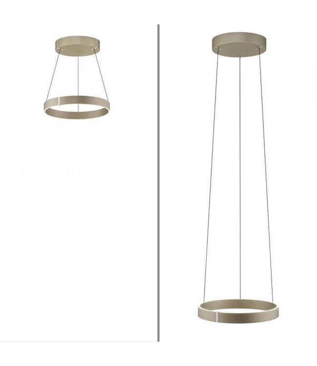 Hanglamp pure e-clipse brons/taupe 50cm traploos  in hoogte verstelbaar