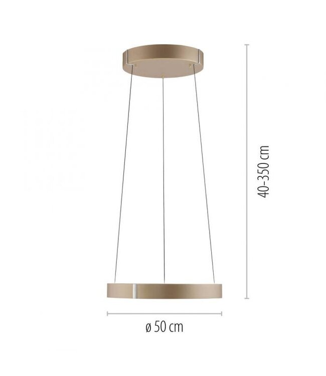 Hanglamp pure e-clipse brons/taupe 50cm traploos  in hoogte verstelbaar