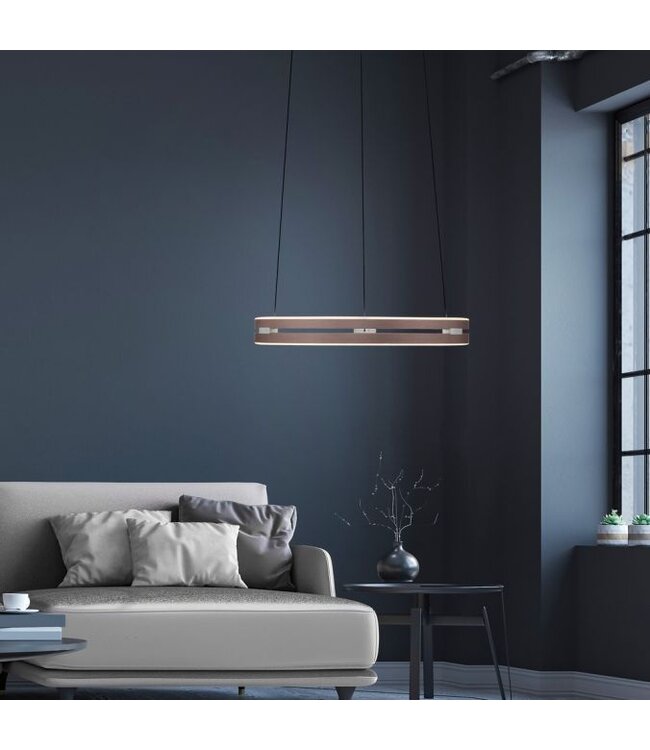 Hanglamp pure e-loop  dark metal brown 50cm traploos  in hoogte verstelbaar
