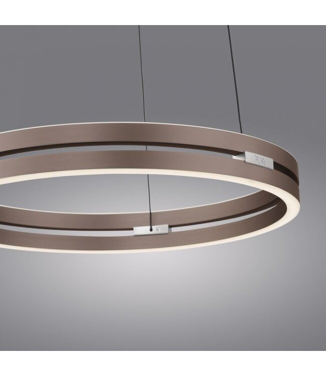 Hanglamp pure e-loop  dark metal brown 50cm traploos  in hoogte verstelbaar