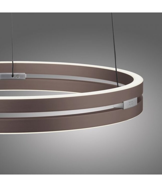Hanglamp pure e-loop  dark metal brown 50cm traploos  in hoogte verstelbaar