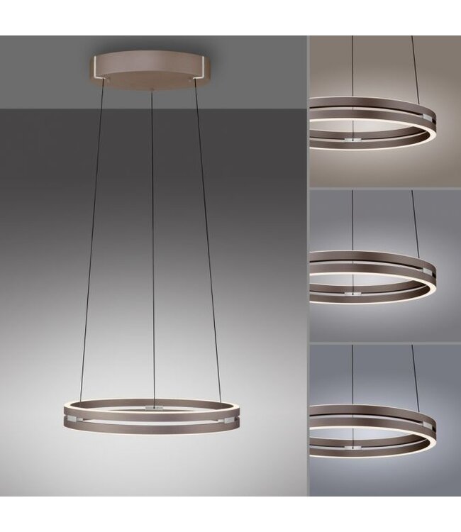 Hanglamp pure e-loop  dark metal brown 50cm traploos  in hoogte verstelbaar