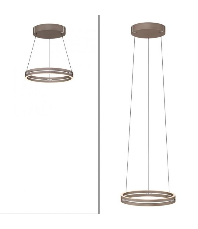 Hanglamp pure e-loop  dark metal brown 50cm traploos  in hoogte verstelbaar