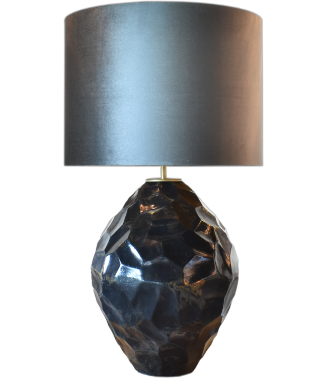 Masterlight Luxe Racu black silver 99cm hoog inclusief kap