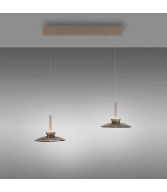 Neuhaus Pure  Hanglamp 98cm verstelbaar Taupe met smoke italiaans glas