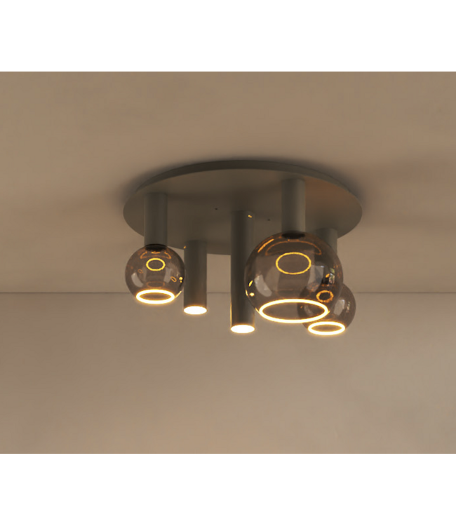 Riva plafondlamp Quartz  inclusief  3x segula 2x spot ø50cm