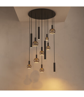 Ztahl Ronde Riva Platinum hanglamp vide  95cm 12lichts Ztahl Ronde Riva Platinum hanglamp vide  95cm 12lichts