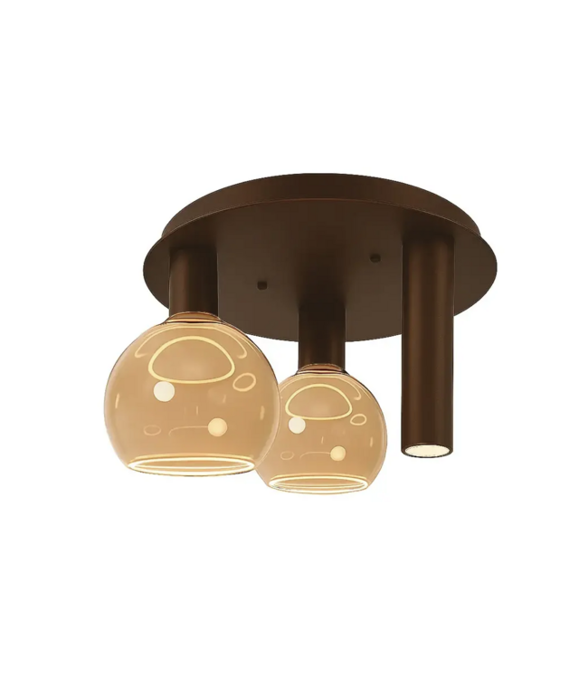 Riva plafondlamp Platinum inclusief  2x segula 1x spot ø35cm