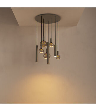 Ztahl Ronde Riva Quartz hanglamp vide  70cm 8lichts