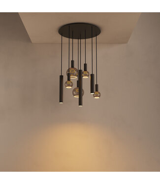 Ztahl Ronde Riva Platinum hanglamp vide  70cm 8lichts