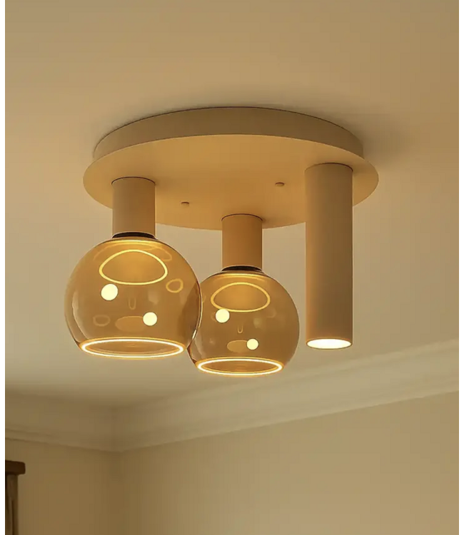 Riva plafondlamp Quartz inclusief  2x segula 1x spot ø35cm