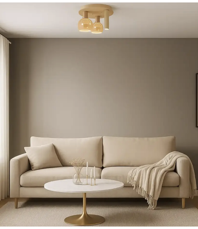 Riva plafondlamp Quartz inclusief  2x segula 1x spot ø35cm