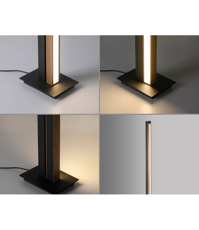 Vloerlamp Pure Lines Oak Graphite draaibaar dimbaar H140cm - Copy