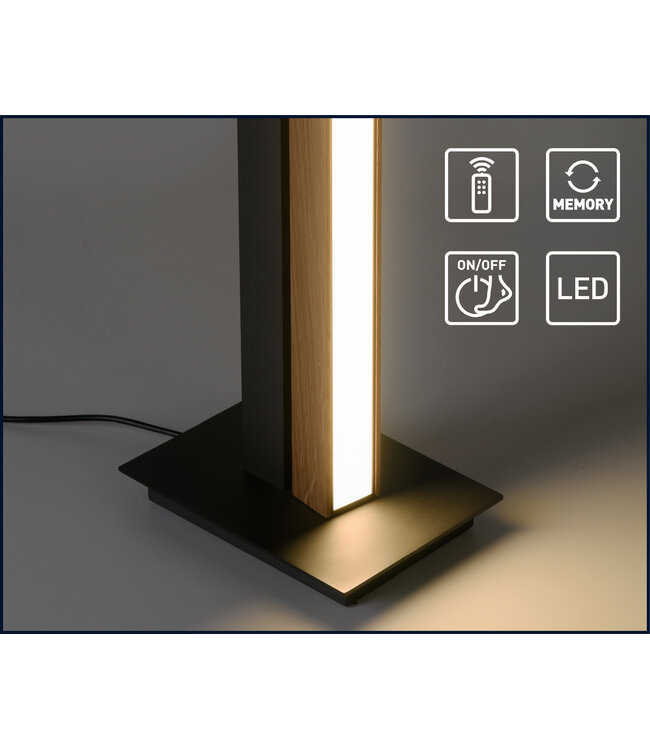 Vloerlamp Pure Lines Oak Graphite draaibaar dimbaar H140cm - Copy