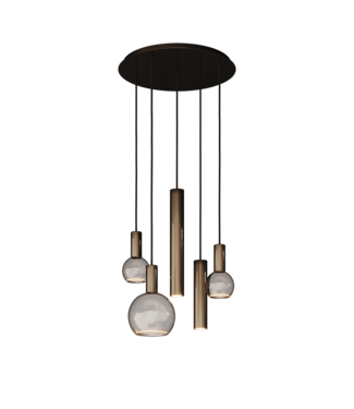 Ztahl Ronde Riva hanglamp Platinum  van Ztahl 50cm inclusief  spots en sierlampen