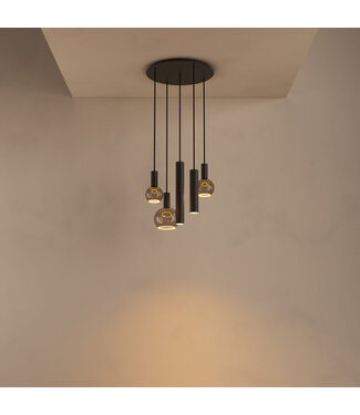 Ztahl Riva ronde  hanglamp Platinum  van Ztahl 50cm inclusief  spots en sierlampen