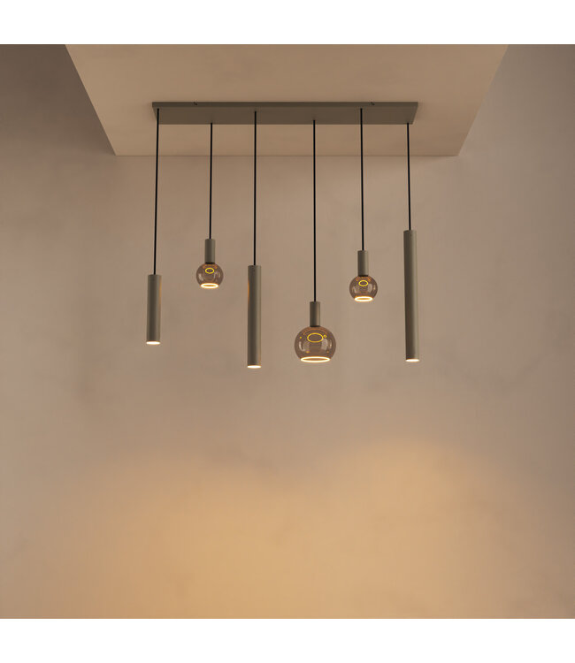 Riva hanglamp Quartz 120 met spots en sierlampen