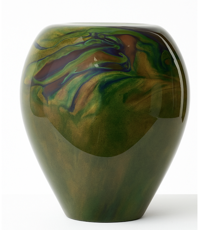 Italiaanse glazen lamp Verde met deuk