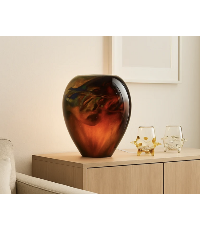 Italiaanse glazen lamp Verde met deuk