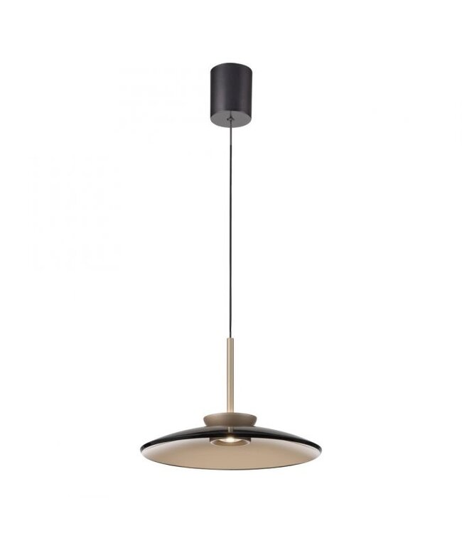 Hanglamp 50cm verstelbaar Taupe met smoke italiaans glas