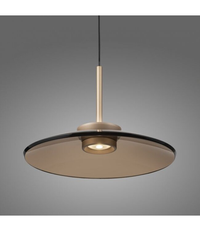 Hanglamp 50cm verstelbaar Taupe met smoke italiaans glas