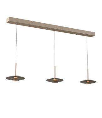Artdelight Hanglamp madison verstelbaar Champagne  met smoke italiaans glas