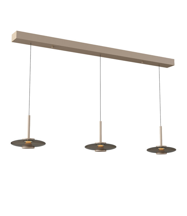 Hanglamp madison verstelbaar Champagne  met smoke italiaans glas