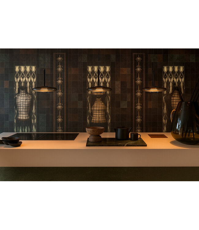 Hanglamp madison verstelbaar Champagne  met smoke italiaans glas