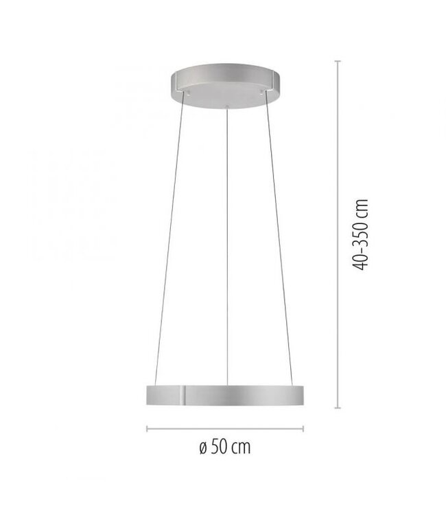 Hanglamp pure e-clipse stone alu  50cm traploos in hoogte verstelbaar