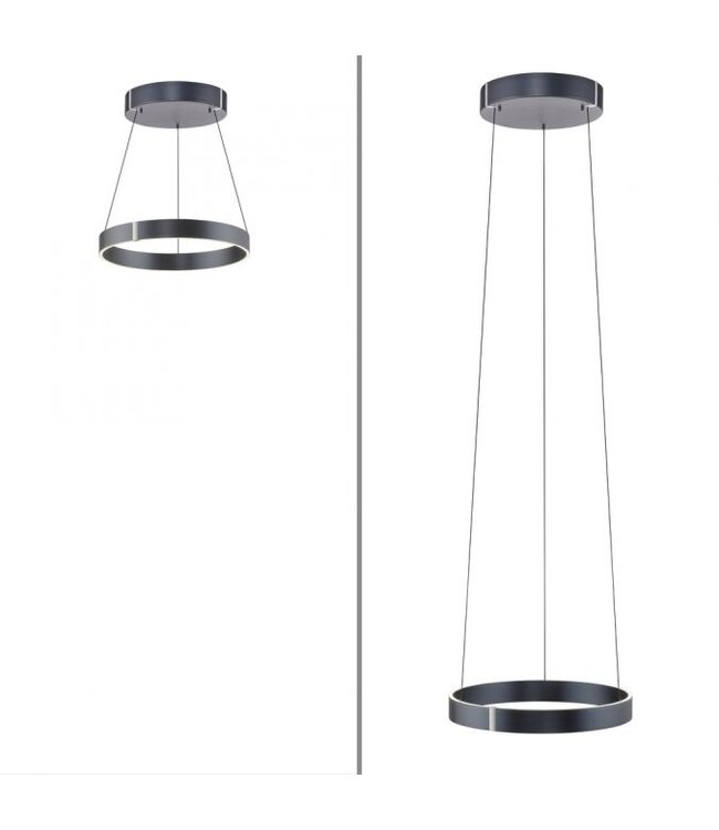 Hanglamp pure e-clipse mystic grey   50cm traploos in hoogte verstelbaar