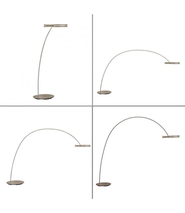 Vloerlamp boog Loop-Bow taupe up en down licht met afstandbediening
