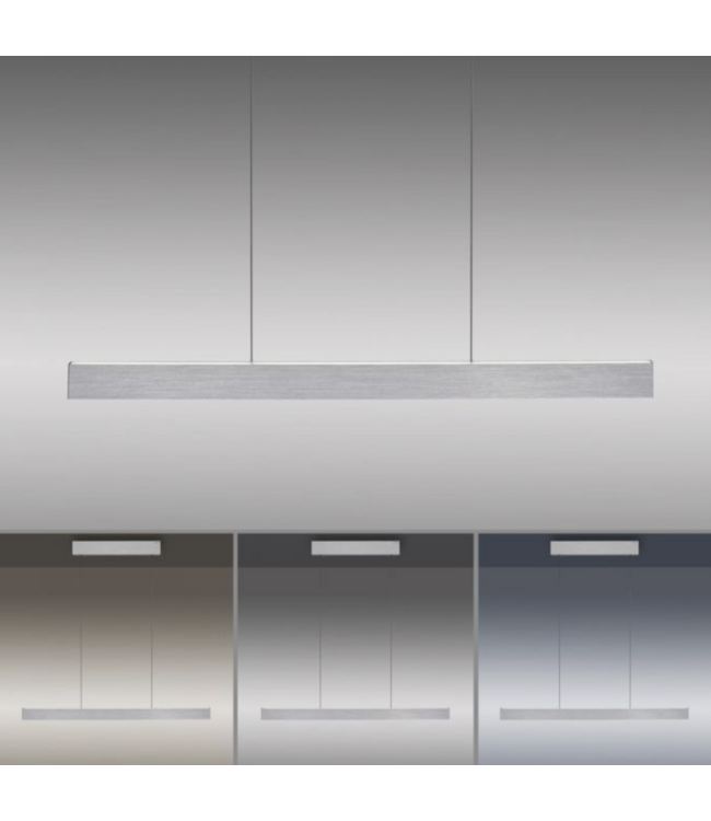 Hanglamp strak Pure E-Motion diamond (aluminium) in hoogte verstelbaar