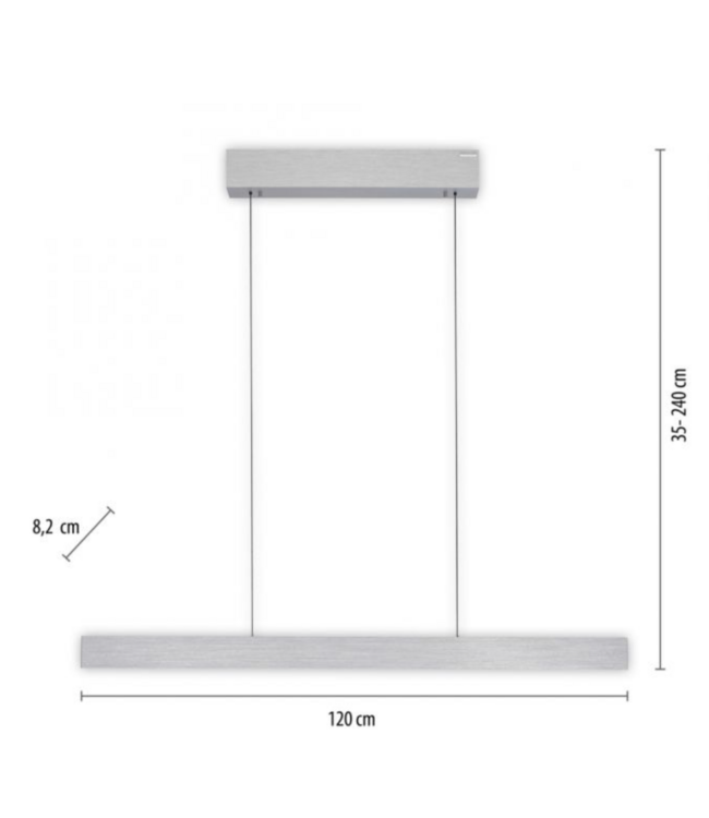 Hanglamp strak Pure E-Motion diamond (aluminium) in hoogte verstelbaar