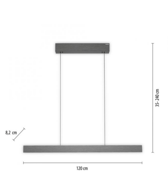Hanglamp strak Pure E-motion Platinum (grey)  in hoogte verstelbaar