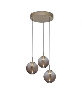 Neuhaus Pure  Hanglamp pure e-infinity 3 bollen brons/taupe 50cm traploos in hoogte verstelbaar