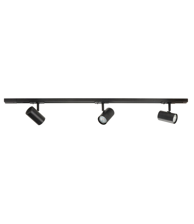 rail set 100cm compleet met 3 spots zwart