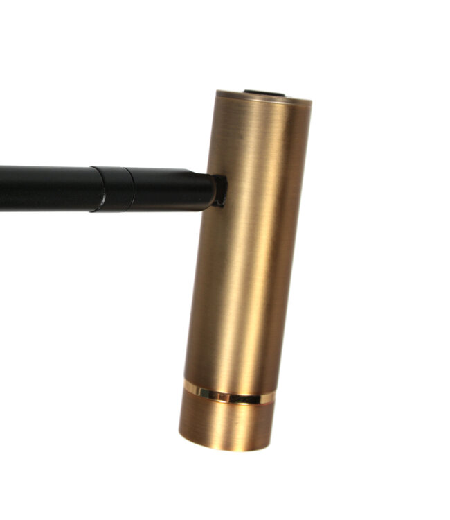 Leeslamp minimalistisch kopje zwart  met brons