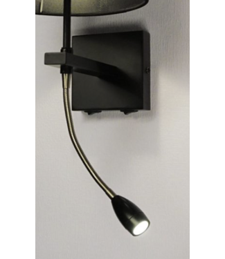 Highlight Wandlampje zwart met aan/uit knopjes zonder kap